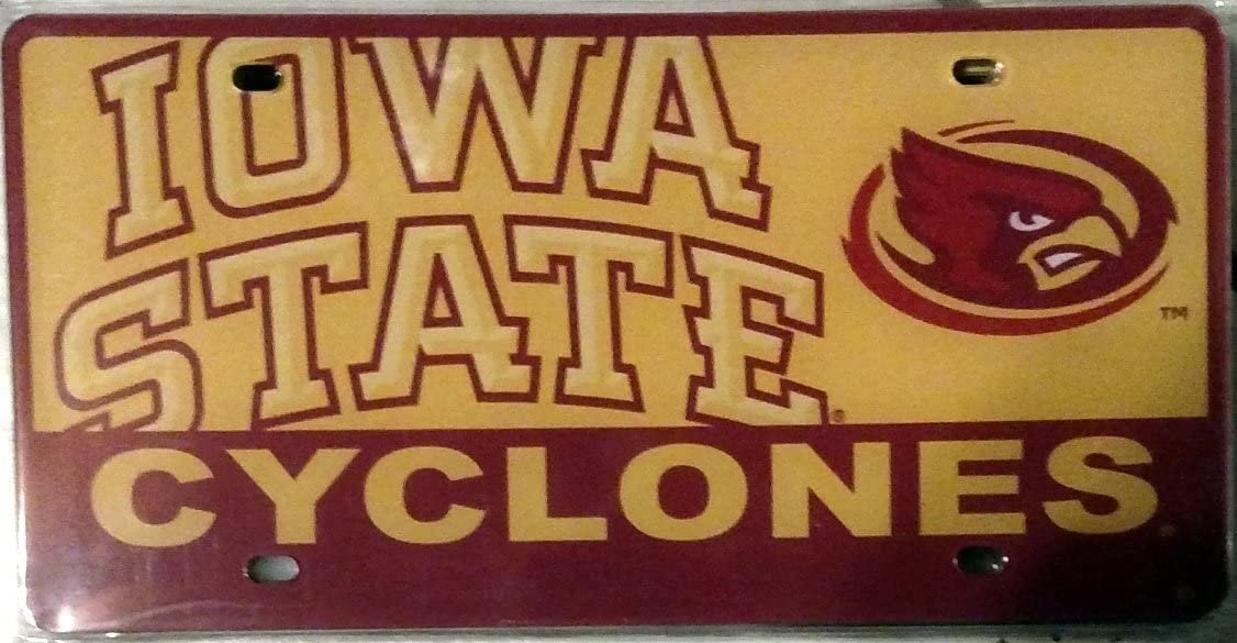 Iowa State University Cyclones Premium Laser Tag License Plate, Acrylic, Printed, 12x6 Inch