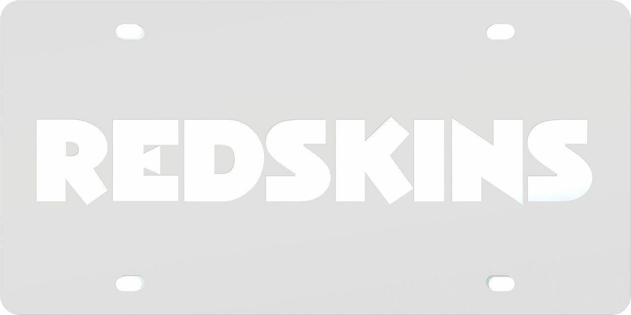 Washington Redskins Commanders Laser Cut Tag License Plate, Frost Style, Mirrored Inlaid Acrylic, 12x6 Inch