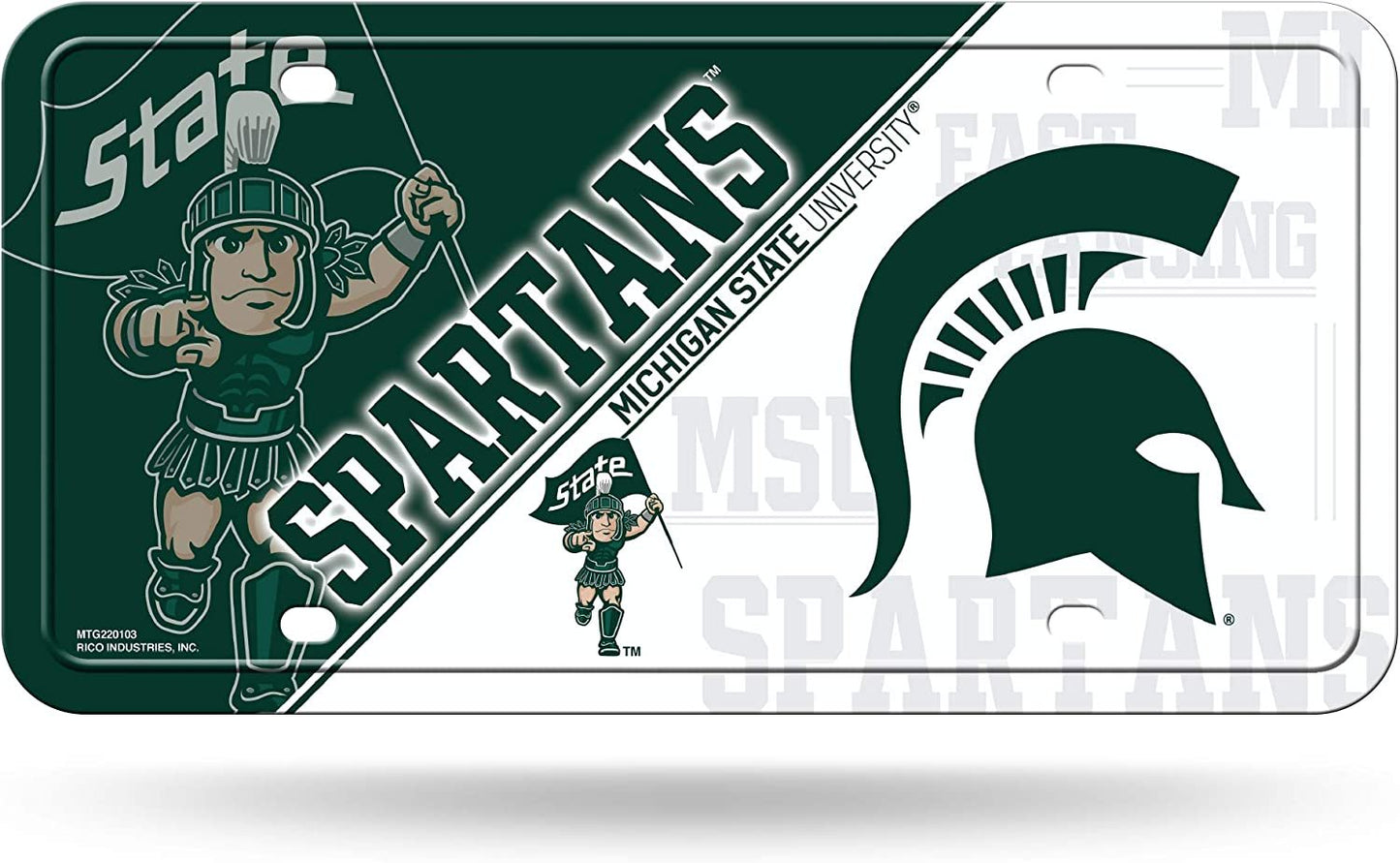 Michigan State University Spartans Metal Tag License Plate 6x12 Inch
