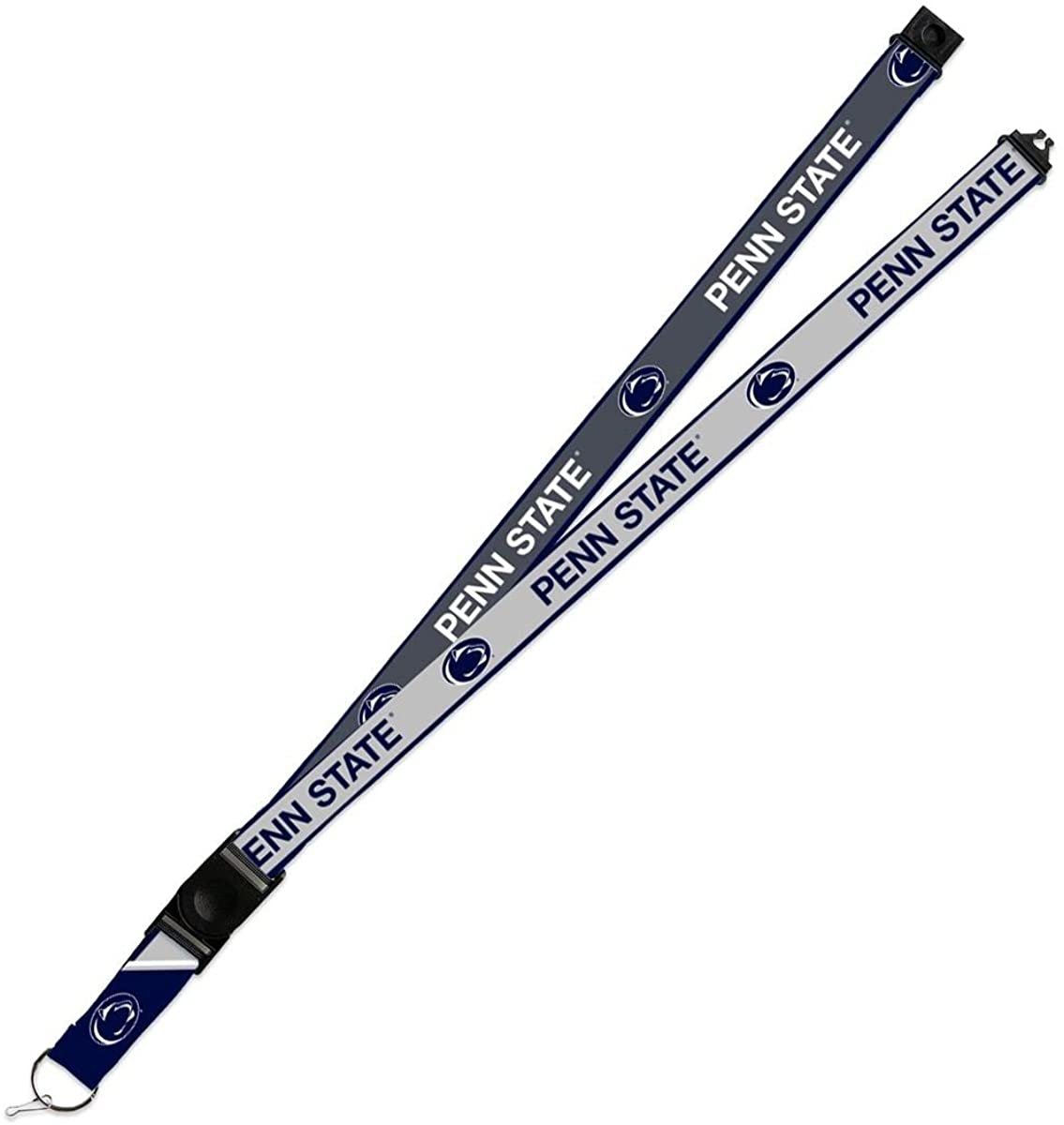 Penn State Nittany Lions Lanyard Keychain 2-sided Breakaway Clip GRAY University of