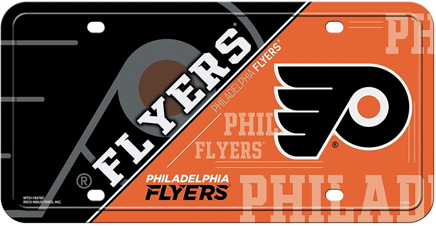 Philadelphia Flyers Metal Auto Tag License Plate, Split Design, 6x12 Inch