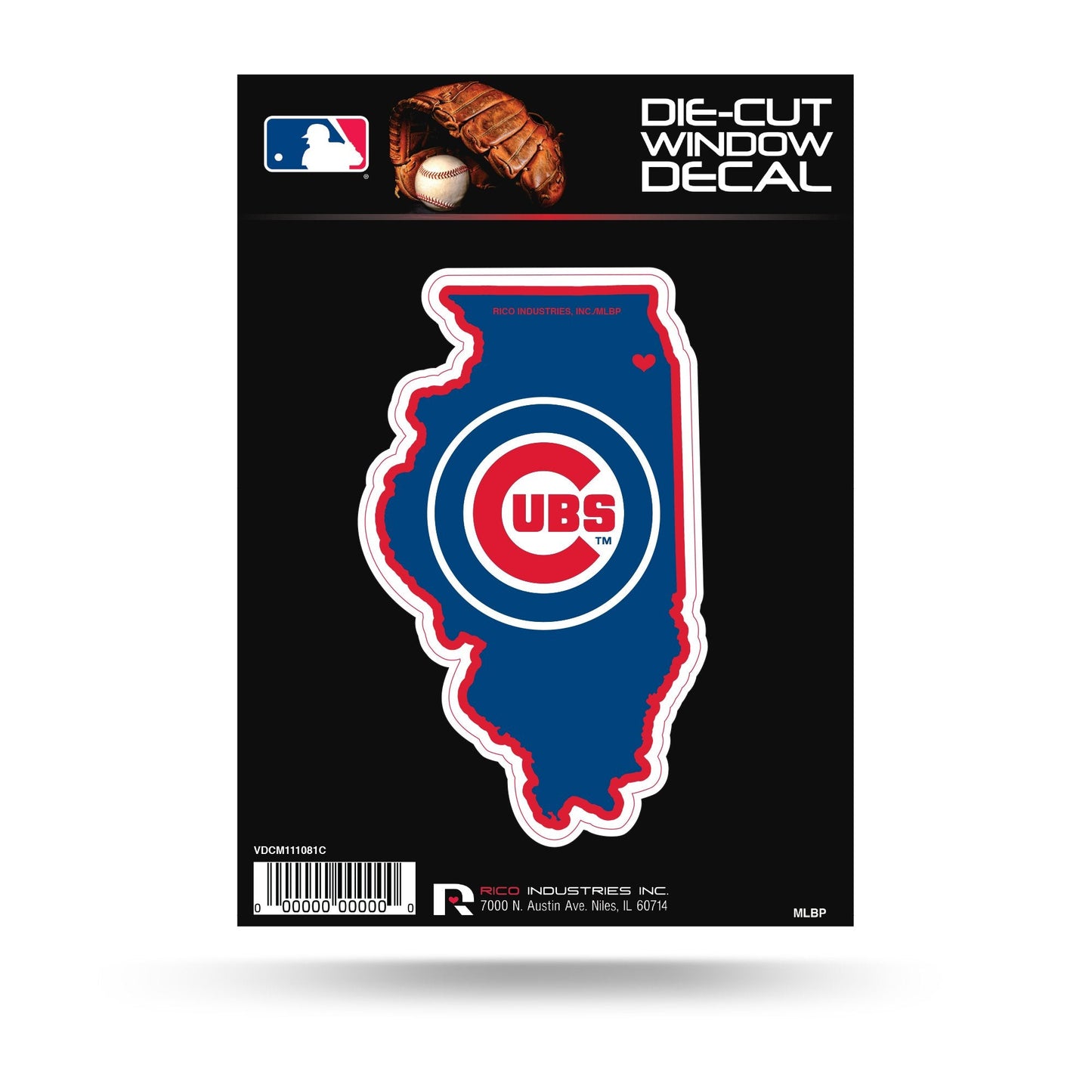 Chicago Cubs 5" Decal Sticker State Outline Flat Vinyl Die Cut Auto Home Emblem Baseball