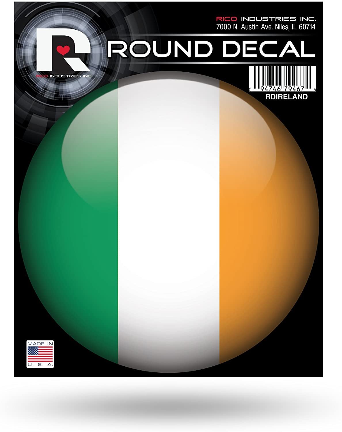 Ireland National Soccer Team World Cup 4 Inch Round Decal Sticker, Full Adhesive Backing