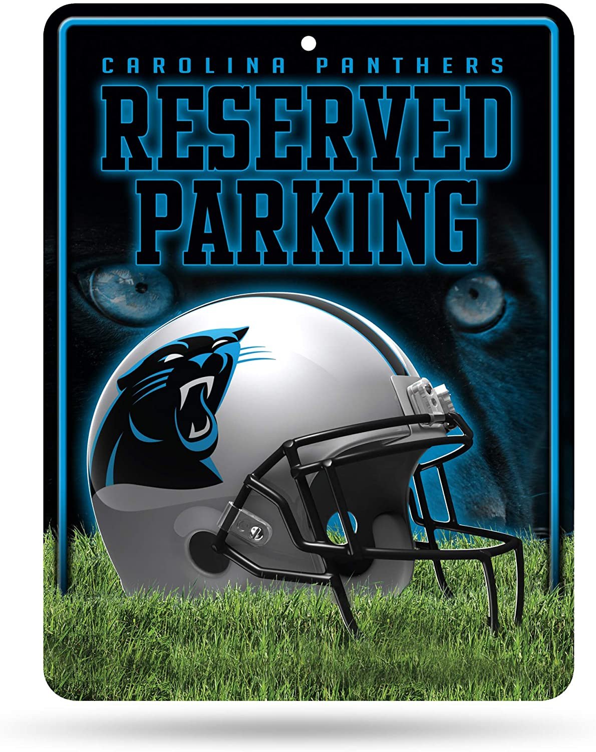 Carolina Panthers Metal Wall Parking Sign, 8.5x11 Inch, Primary Design, Great for Man Cave, Bed Room, Office, Home Decor