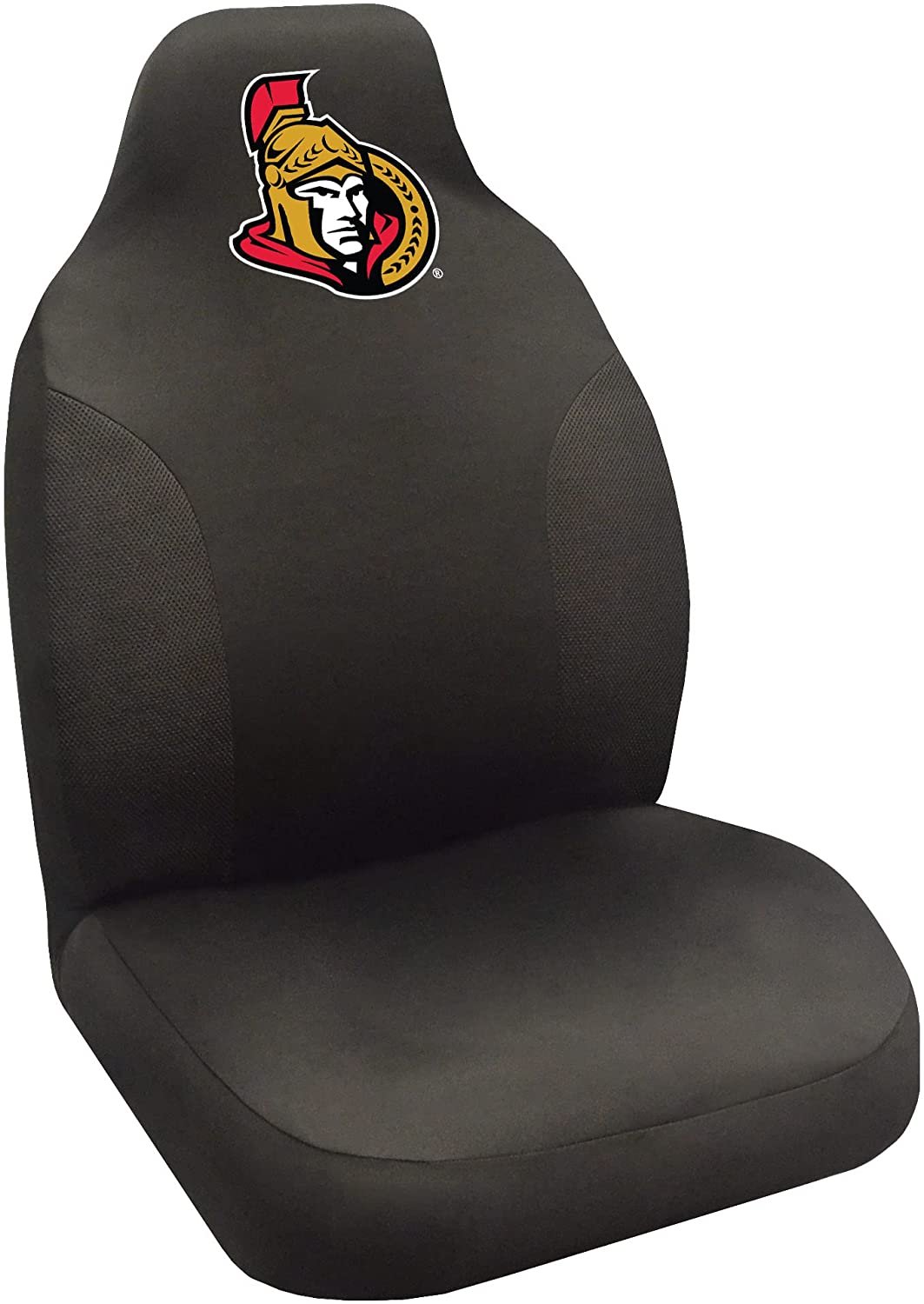 Ottawa Senators Premium Embroidered Black Auto Bucket Seat Cover, 48x20 Inch, Elastic