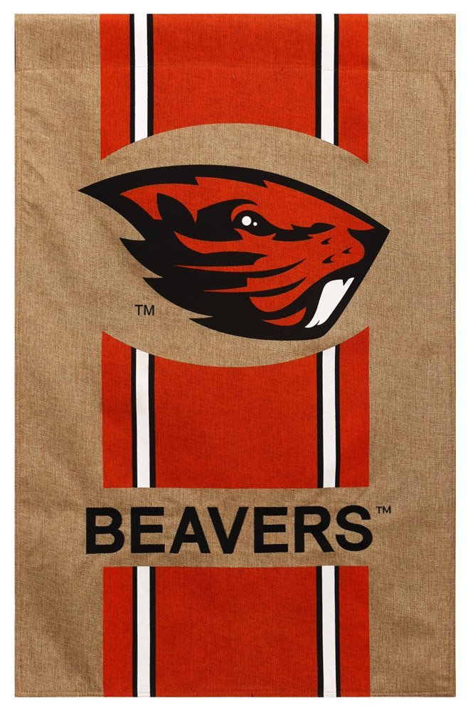 Oregon State University Beavers Premium Double Sided Banner Vertical House Flag, Burlap Styling, 28x44 Inch
