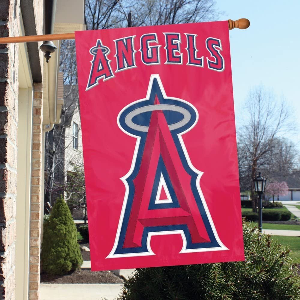 Los Angeles Angels Double Sided Banner Flag Embroidered Applique 44x28 Inch