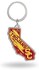 University of Southern California Trojans USC Metal Keychain State Shape Design