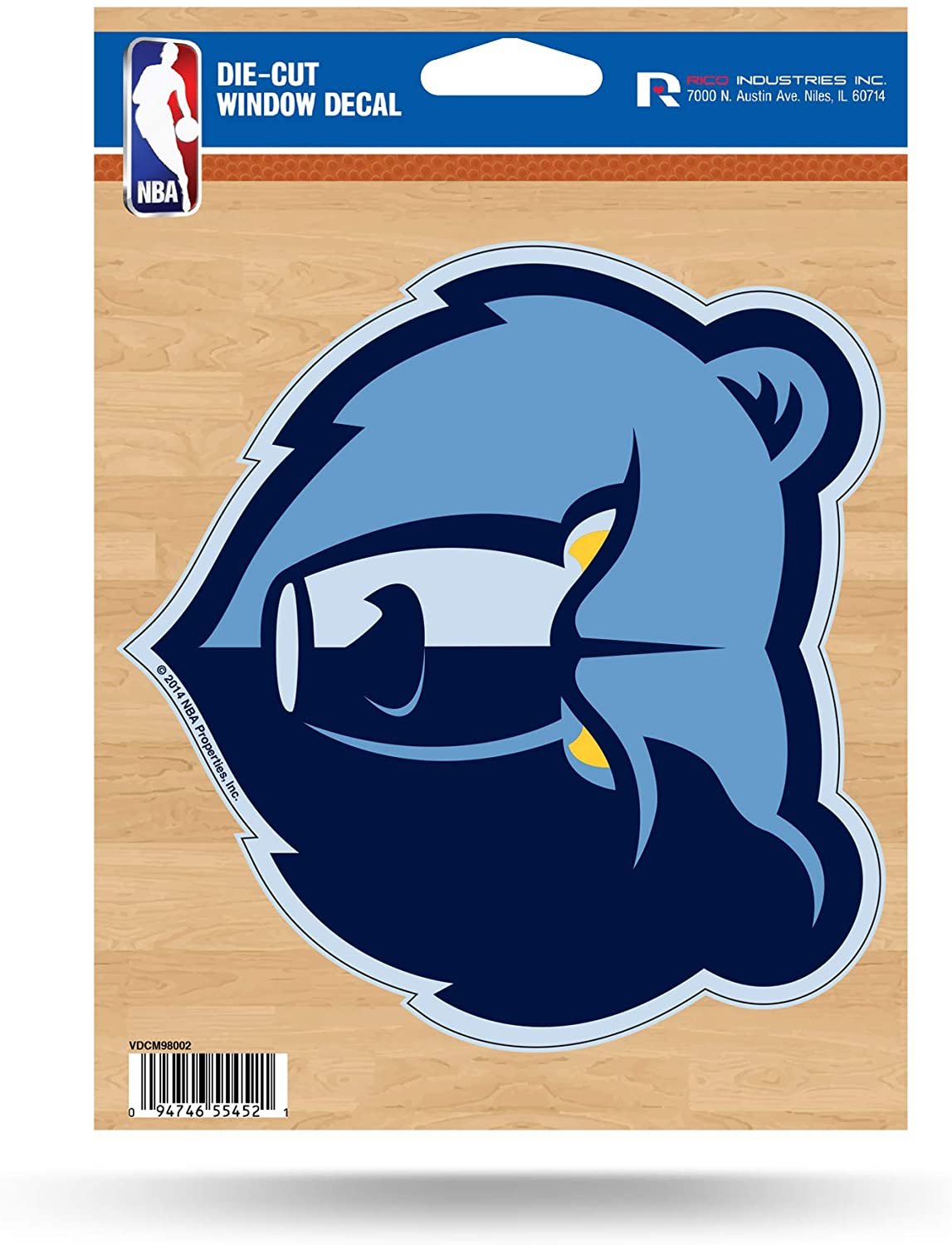 Memphis Grizzlies 5 Inch Sticker Decal Shape Cut Flat Vinyl Full Adhesive Backing