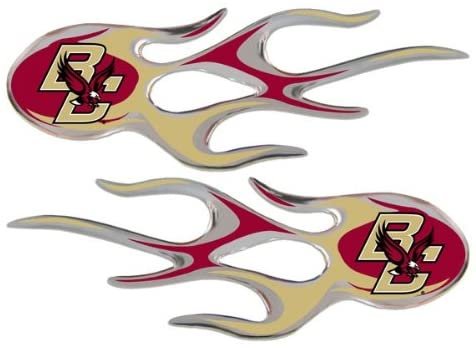 Boston College Eagles Pair of Decal Sticker Emblem, Air Puffed Raised, Micro Flame Design, Full Adhesive Backing, 2x5 Inch Each