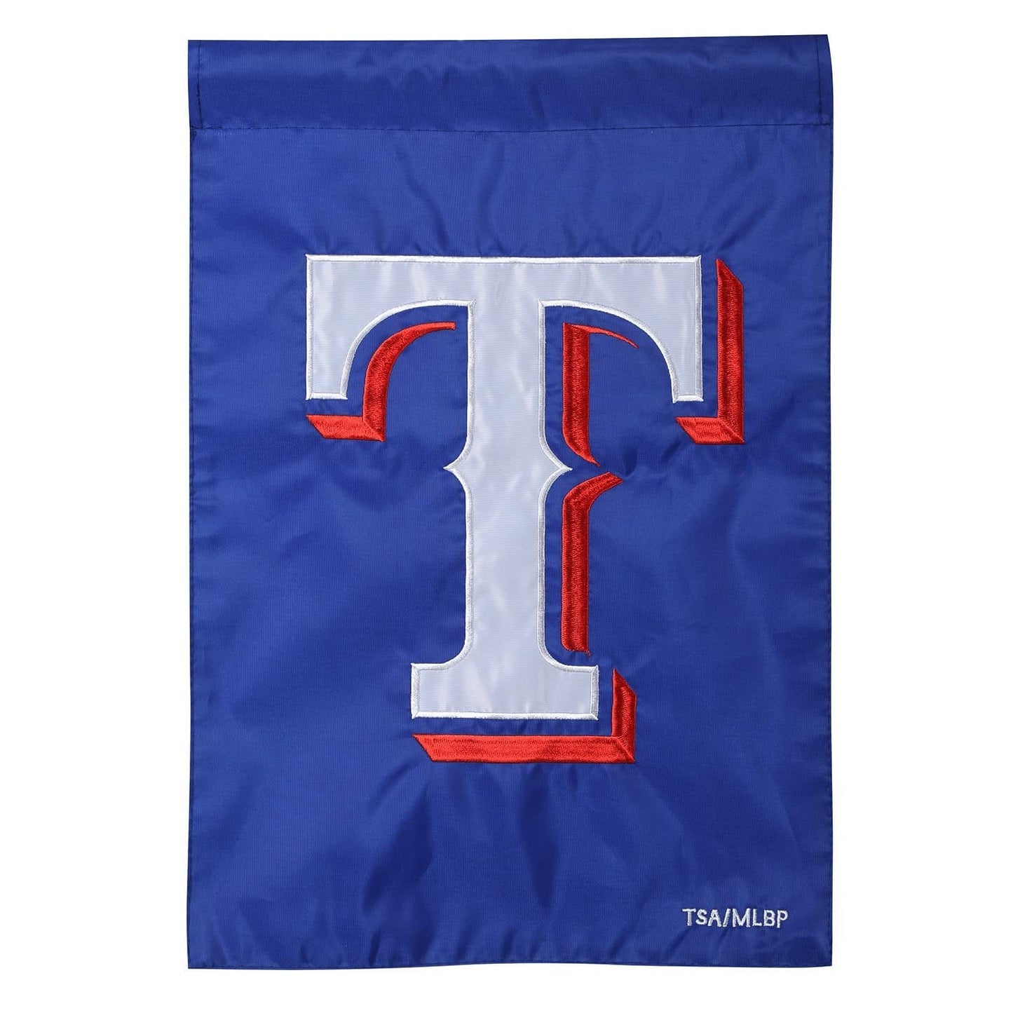 Texas Rangers Garden Flag, Premium 2-Sided, Embroidered, 12.5 x 18 inches, Blue