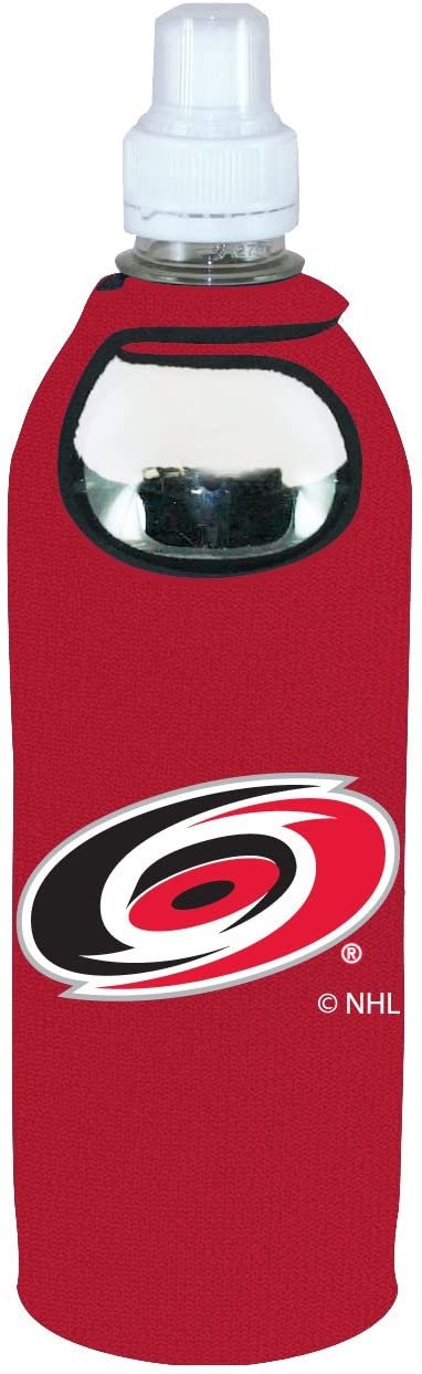 Carolina Hurricanes 1/2 Liter Water Bottle Neoprene Beverage Insulator Holder Cooler with Clip Hockey