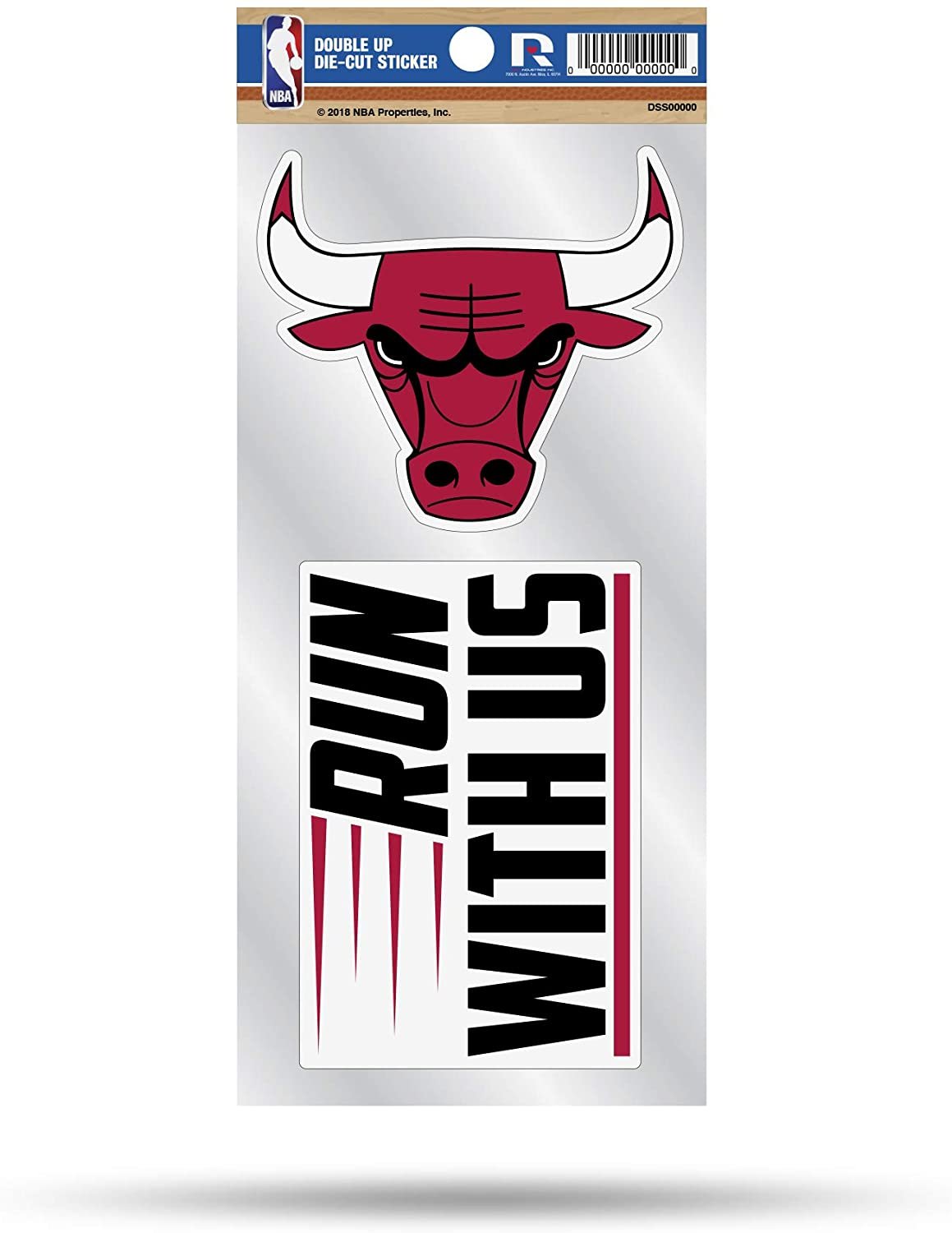 Chicago Bulls Double Up Die Cut 2-Piece Sticker Sheet