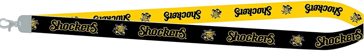 Wichita State University Shockers Lanyard Keychain Double Sided Breakaway Safety Design Adult 18 Inch