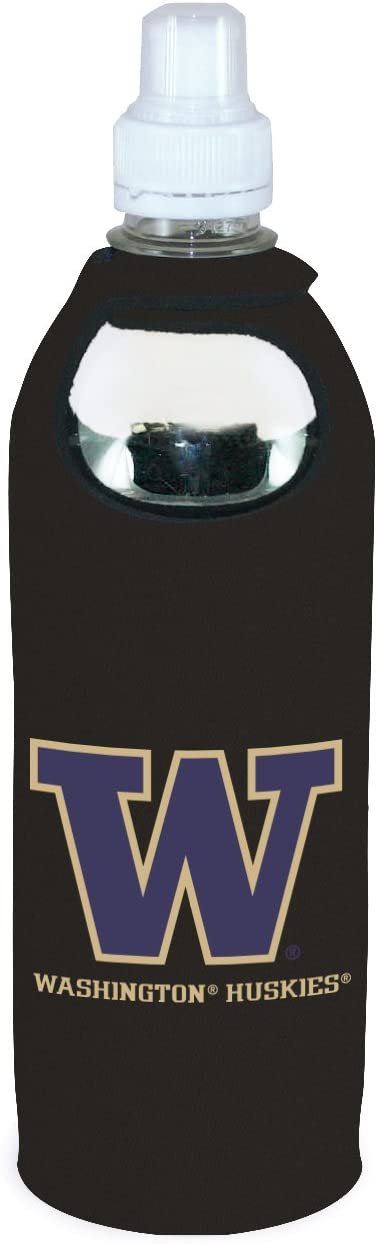 Washington Huskies 1/2 Liter Water Soda Bottle Beverage Insulator Holder Cooler with Clip University of