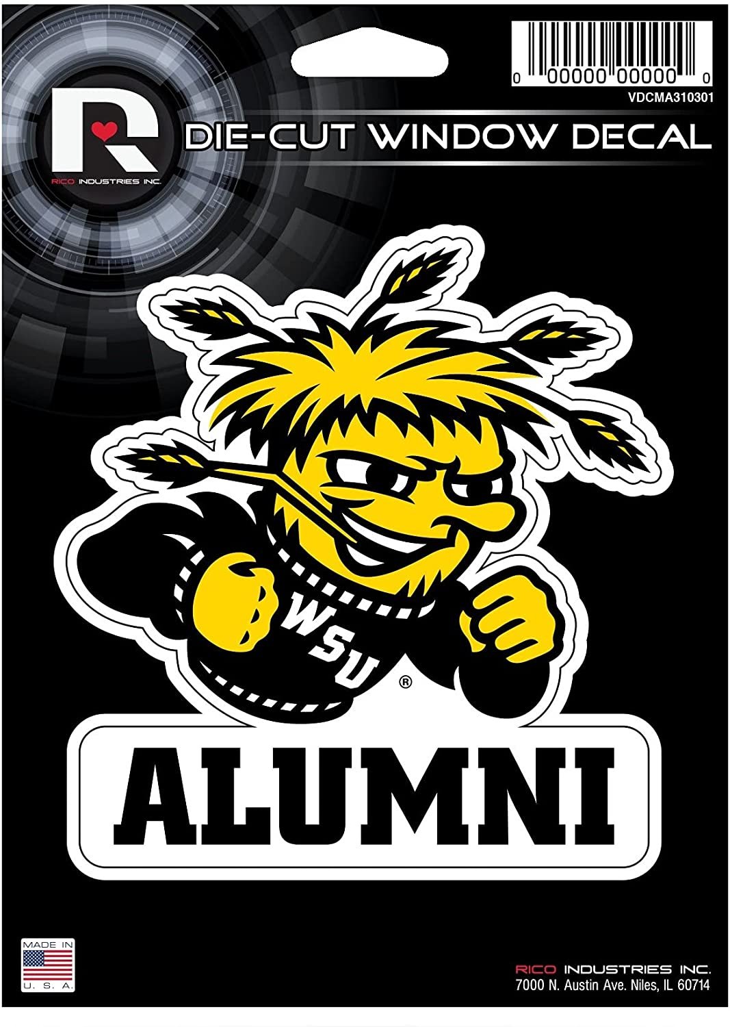 Wichita State University Shockers Alumni 5 Inch Die Cut Flat Vinyl Decal Sticker Adhesive Backing