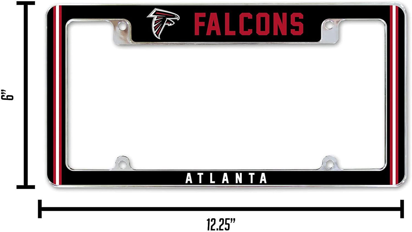 Atlanta Falcons Metal License Plate Frame Chrome Tag Cover Alternate Design 6x12 Inch