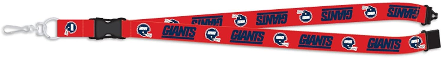 New York Giants Throwback Retro Logo Lanyard Keychain Double Sided Breakaway Safety Design Adult 18 Inch