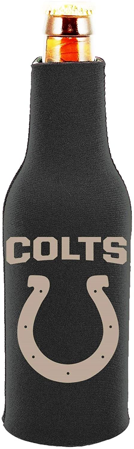 Indianapolis Colts 2-Pack Tonal Black Design Zipper Bottle Neoprene Beverage Insulator Holder Football