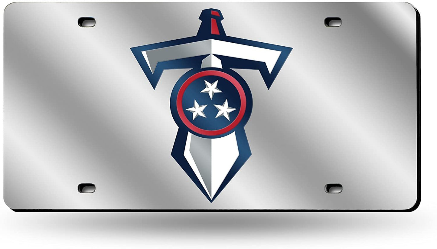 Tennessee Titans Premium Laser Cut Tag License Plate, Sword Design, Mirrored Acrylic Inlaid, 6x12 Inch