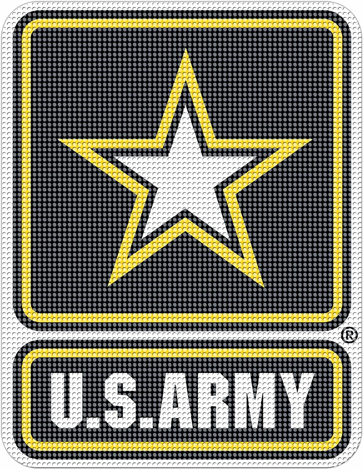 United States Army Military 12 Inch Preforated Window Film Decal Sticker, One-Way Vision, Adhesive Backing