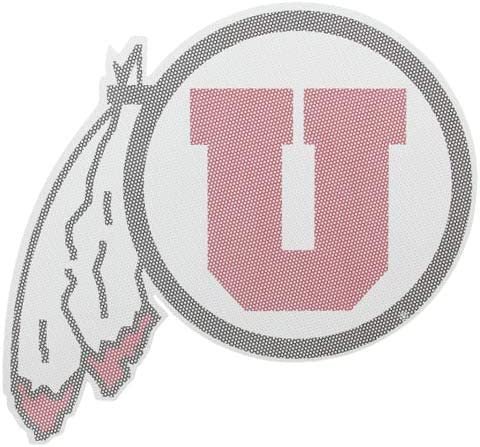 University of Utah Utes 8 Inch Perforated Auto Window Film Decal One-Way Vision Exterior Application