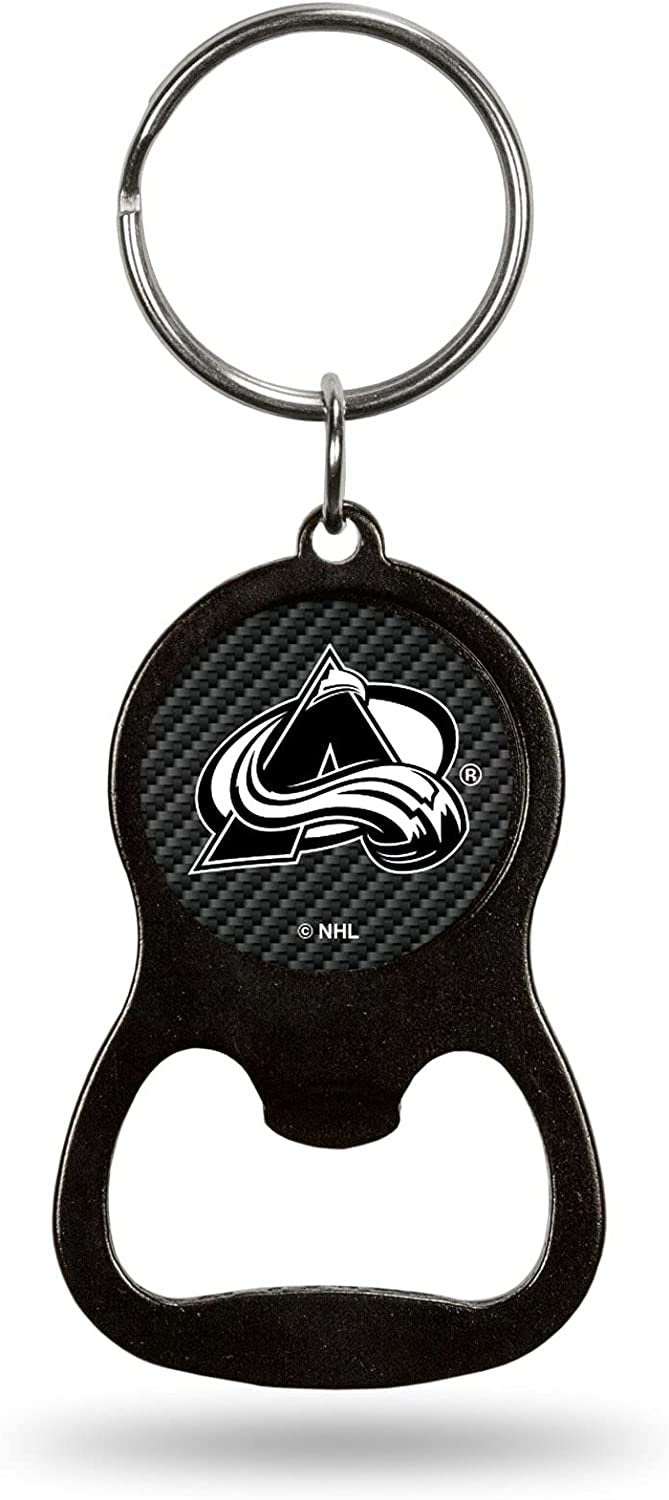 Colorado Avalanche Bottle Opener Keychain Carbon Fiber Design Metal Hockey