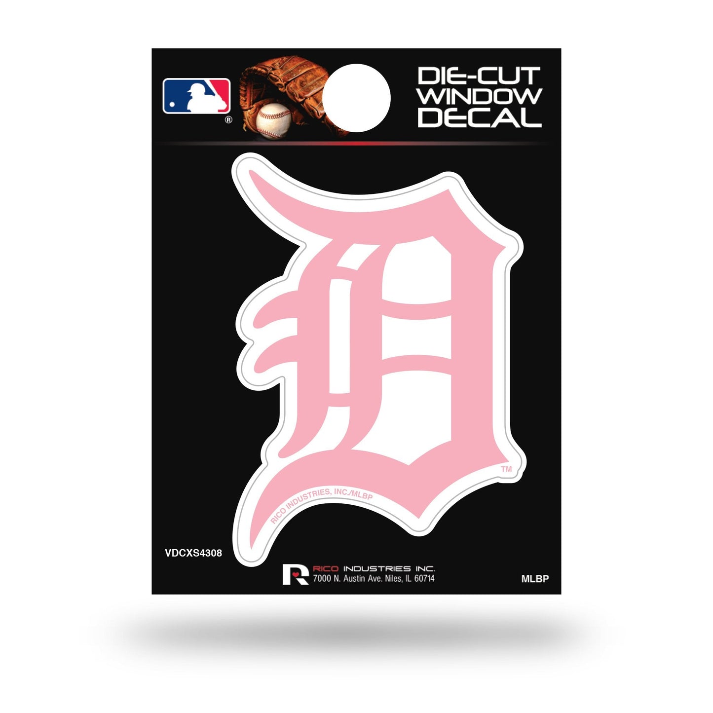 Detroit Tigers Pink Logo, 2 Inch Decal Sticker Flat Vinyl Auto Home Adhesive Backing