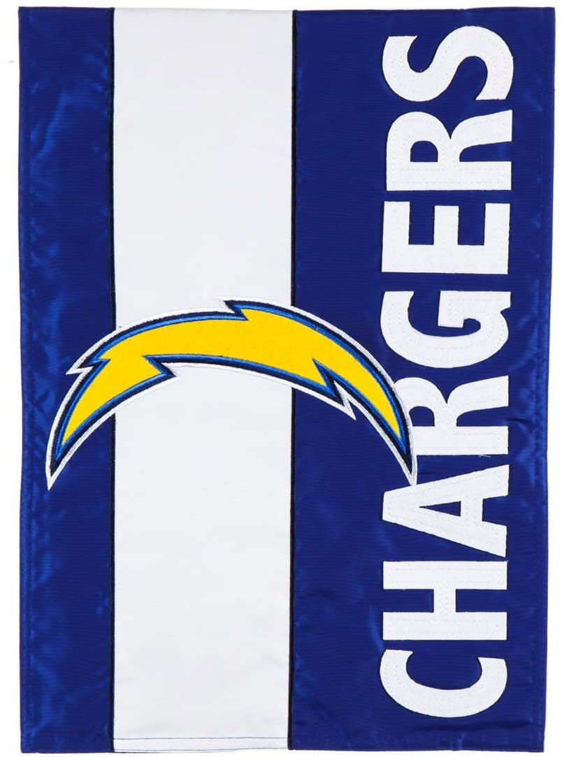 Los Angeles Chargers Garden Flag Banner, Premium Double Sided, 13x18 Inch, Applique Embellish Design