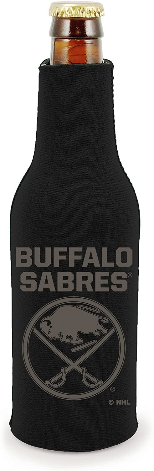 Buffalo Sabres 2-Pack Zipper Bottle Tonal Black Beverage Insulator Neoprene Holder Cooler Hockey