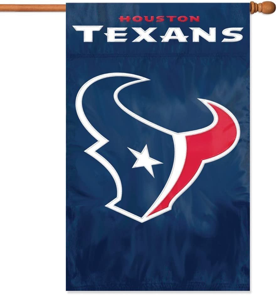 Houston Texans Premium Double Sided Banner Flag Applique Embroidered 28x44 Inches