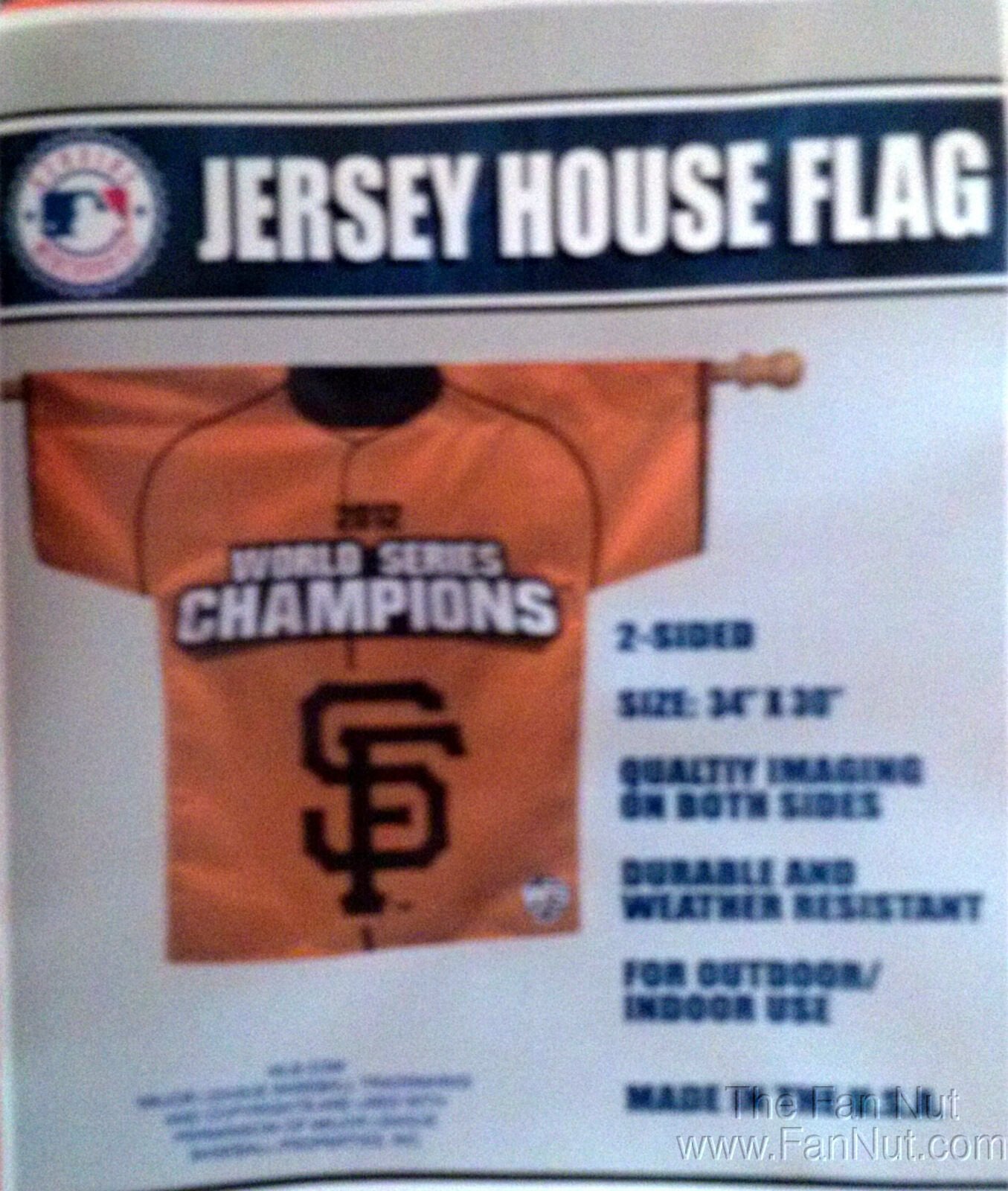 San Francisco Giants World Series Champions 2-sided JERSEY 34"x30" Banner Flag