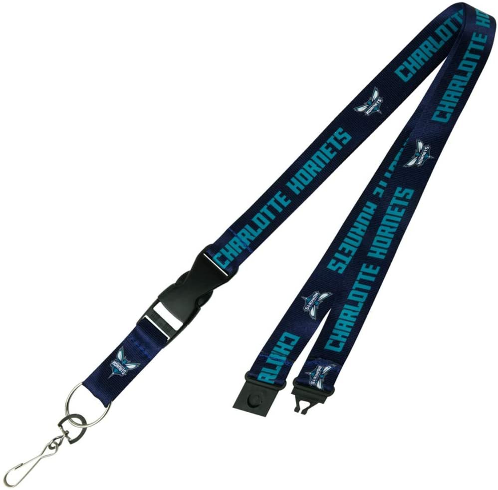 Charlotte Hornets Lanyard Keychain Double Sided Breakaway Safety Design Adult 18 Inch