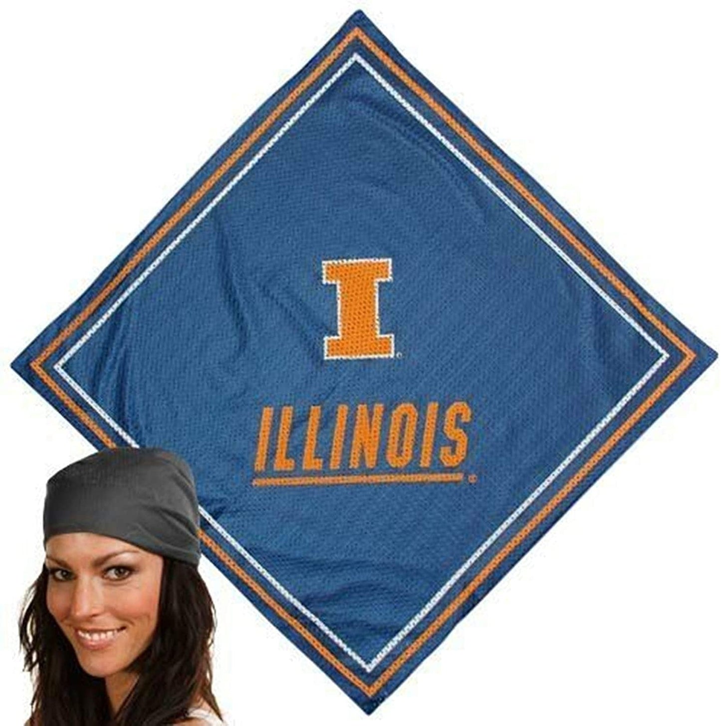University of Illinois Illini Bandana, Traditional, Jersey Design, 21x21 Inch