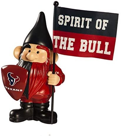Houston Texans 10 Inch Outdoor Garden Gnome Decoration, Includes Team Flag