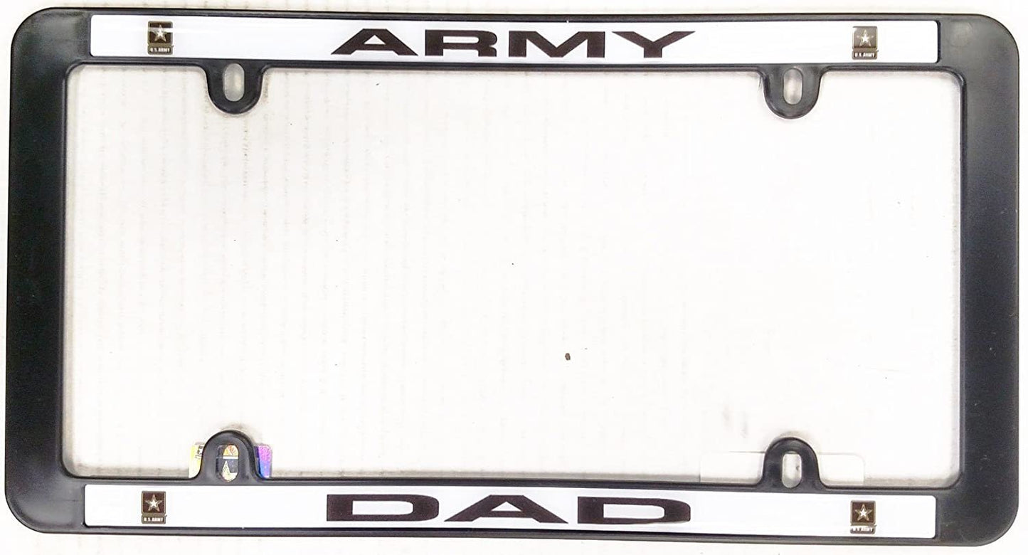 United States Army Military DAD Black Plastic License Plate Frame Tag Cover