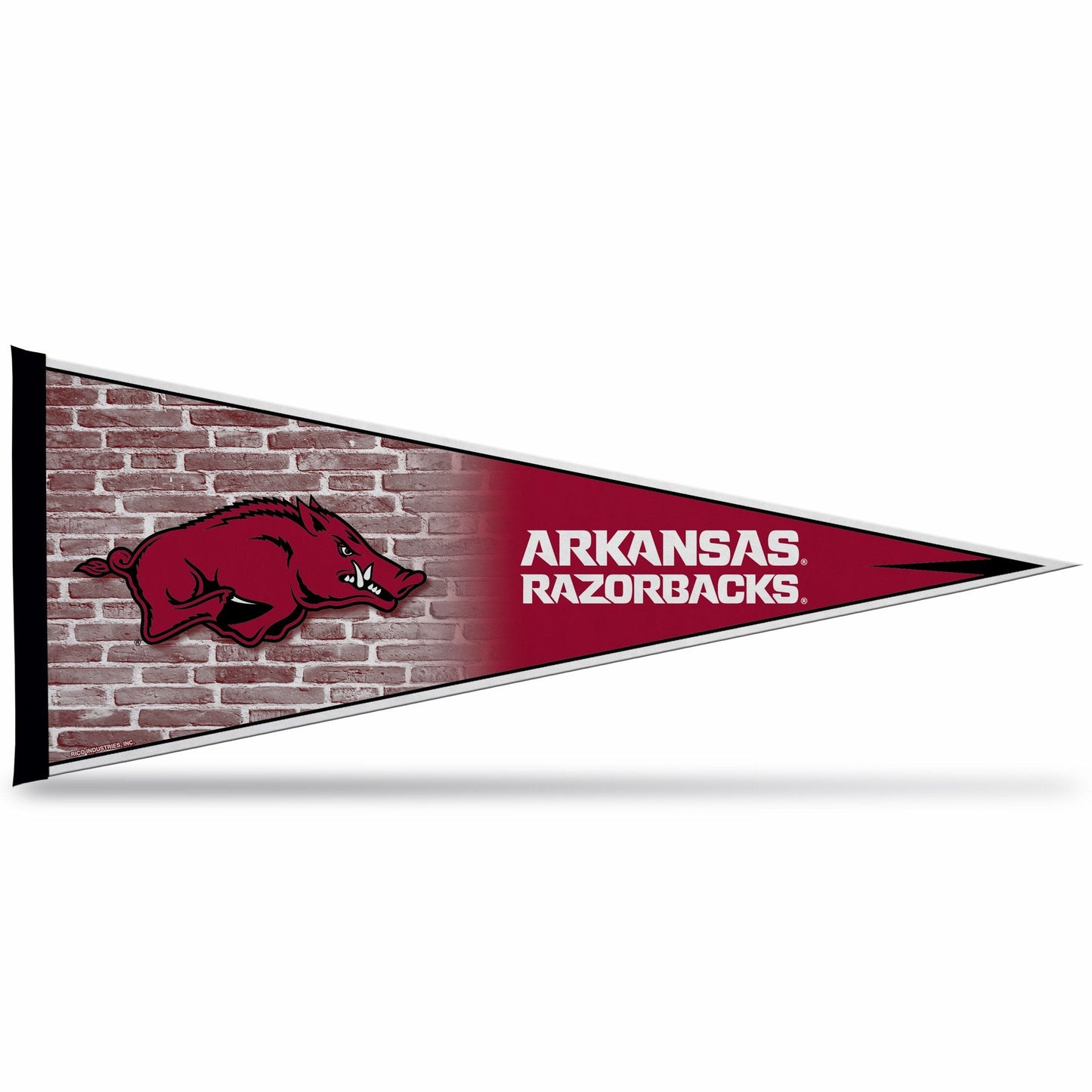 University of Arkansas Razorbacks Soft Felt Pennant, Primary Design, 12x30 Inch, Easy To Hang