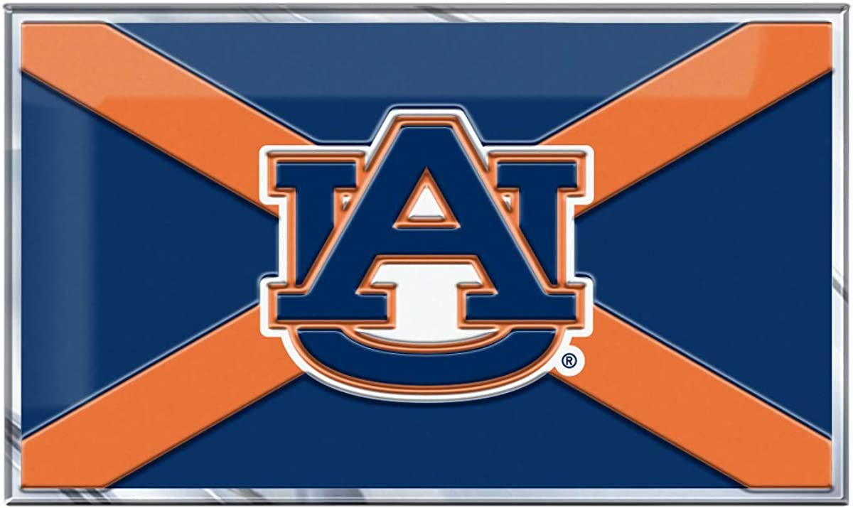 Auburn University Tigers Color Auto Emblem State Flag Design Aluminum Metal
