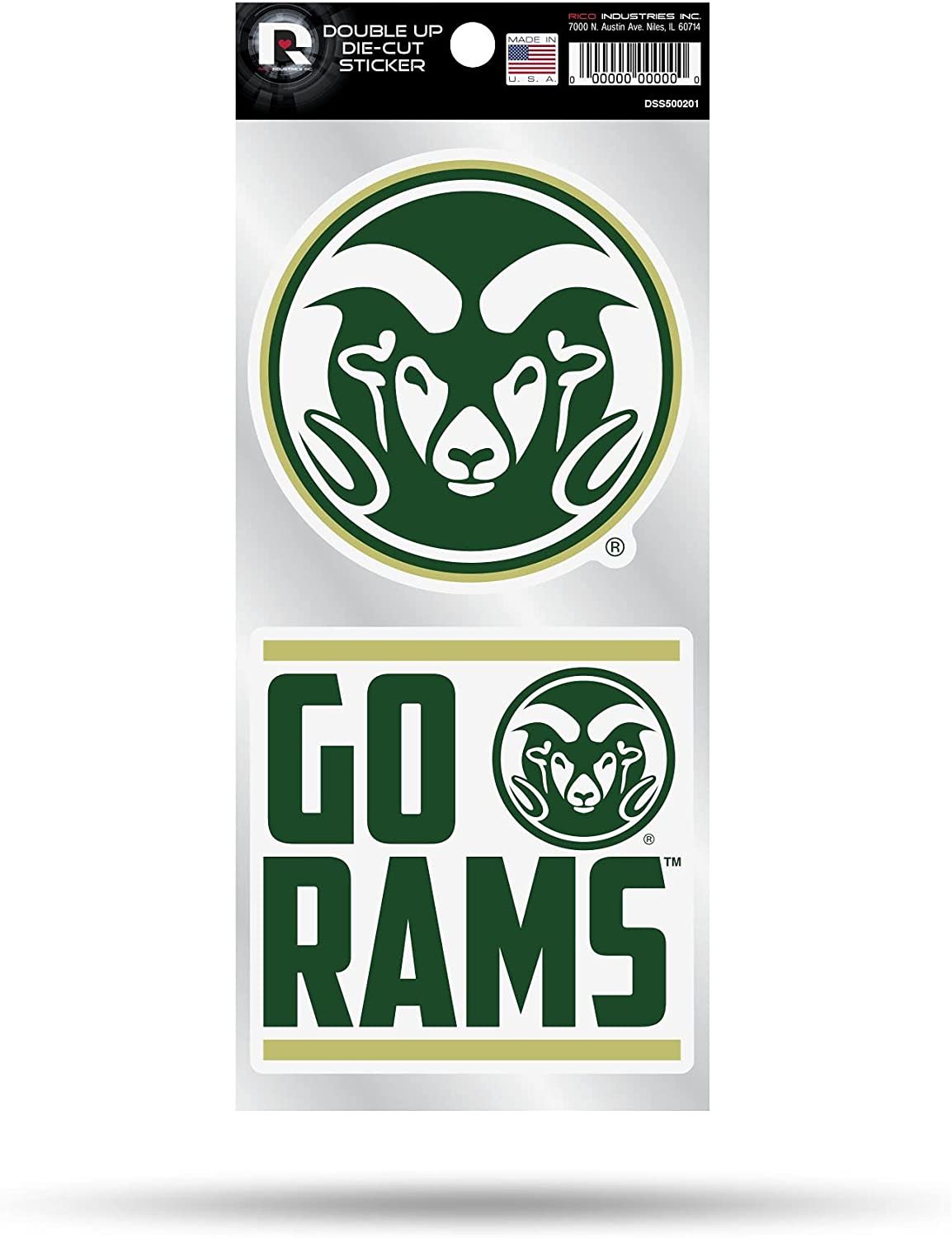Colorado State Rams Double Up Die Cut Sticker Sheet 2-Piece