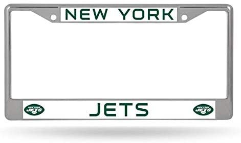 New York Jets Premium Metal License Plate Frame Chrome Tag Cover, 12x6 Inch