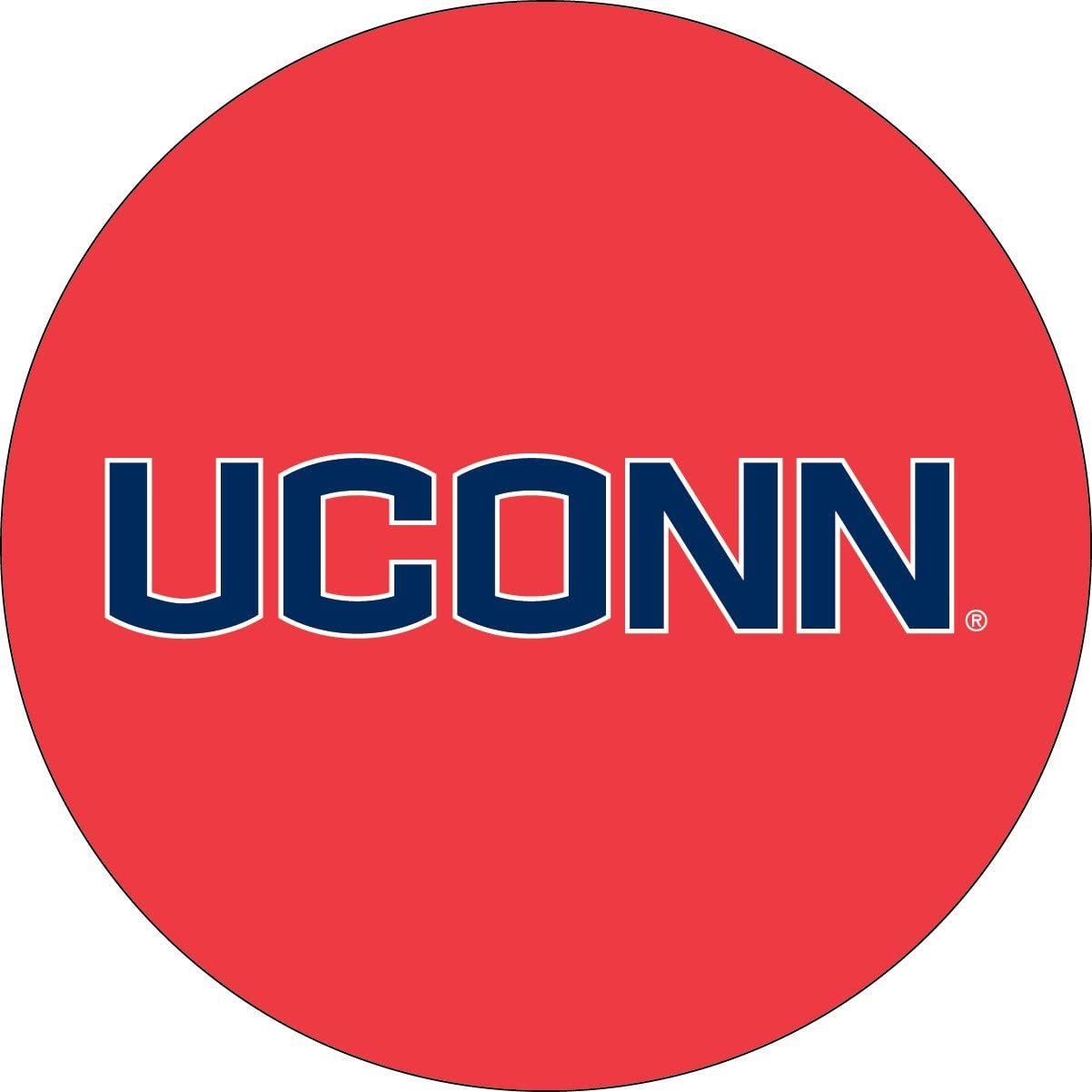 University of Connecticut Huskies Uconn 4 Inch Round Vinyl Decal Sticker, Auto Home Window Glass