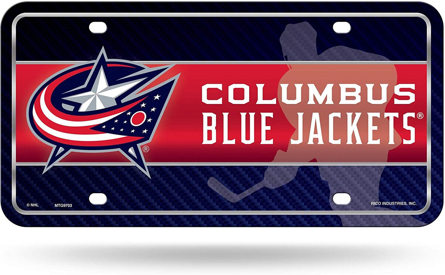 Columbus Blue Jackets Metal Auto Tag License Plate, Logo Design, 6x12 Inch