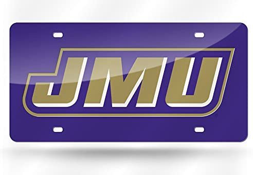 James Madison University Dukes Premium Laser Cut Tag License Plate Mirrored Acrylic Inlaid 6x12 Inch