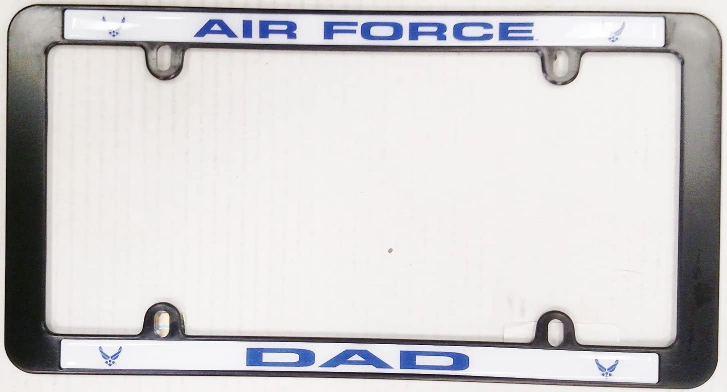 Air Force DAD Black Plastic License Plate Frame Tag Cover United States Military