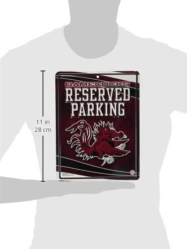 University of South Carolina Gamecocks Metal Wall Parking Sign, 8.5x11 Inch, Primary Design, Great for Man Cave, Bed Room, Office, Home Decor