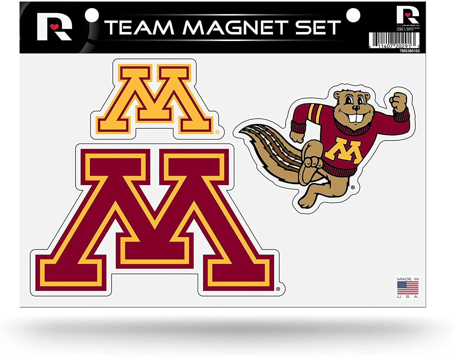 Minnesota Golden Gophers University of Die Cut Team Magnet Set Sheet 8x11 Inch