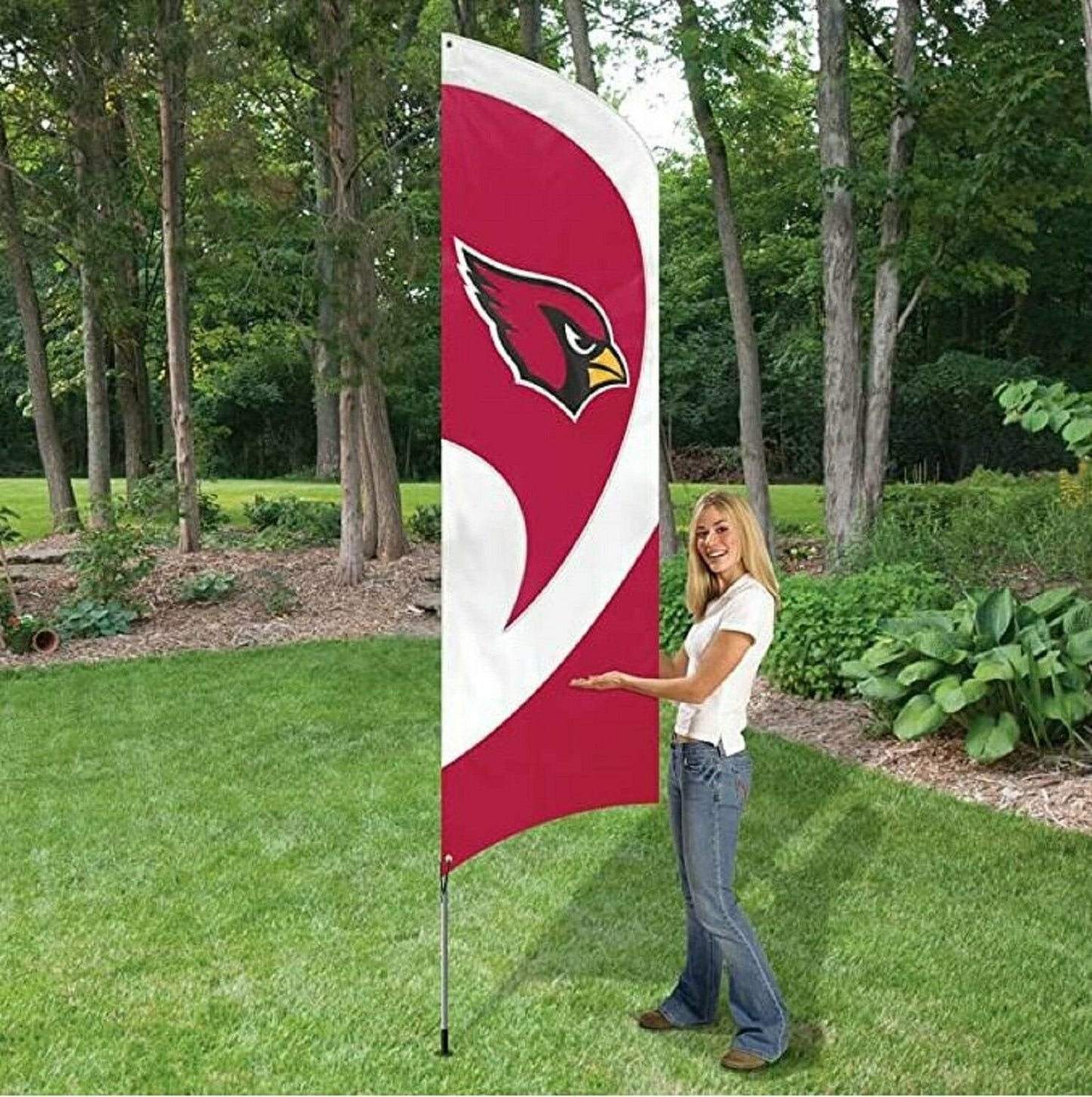 Arizona Cardinals Tall Team Flag Tailgating Flag Kit 8.5 x 2.5 feet with Pole