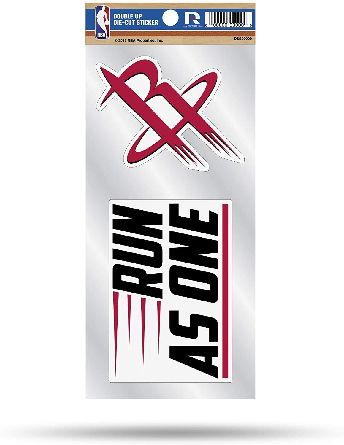 Houston Rockets Double Up Die Cut 2-Piece Sticker Sheet