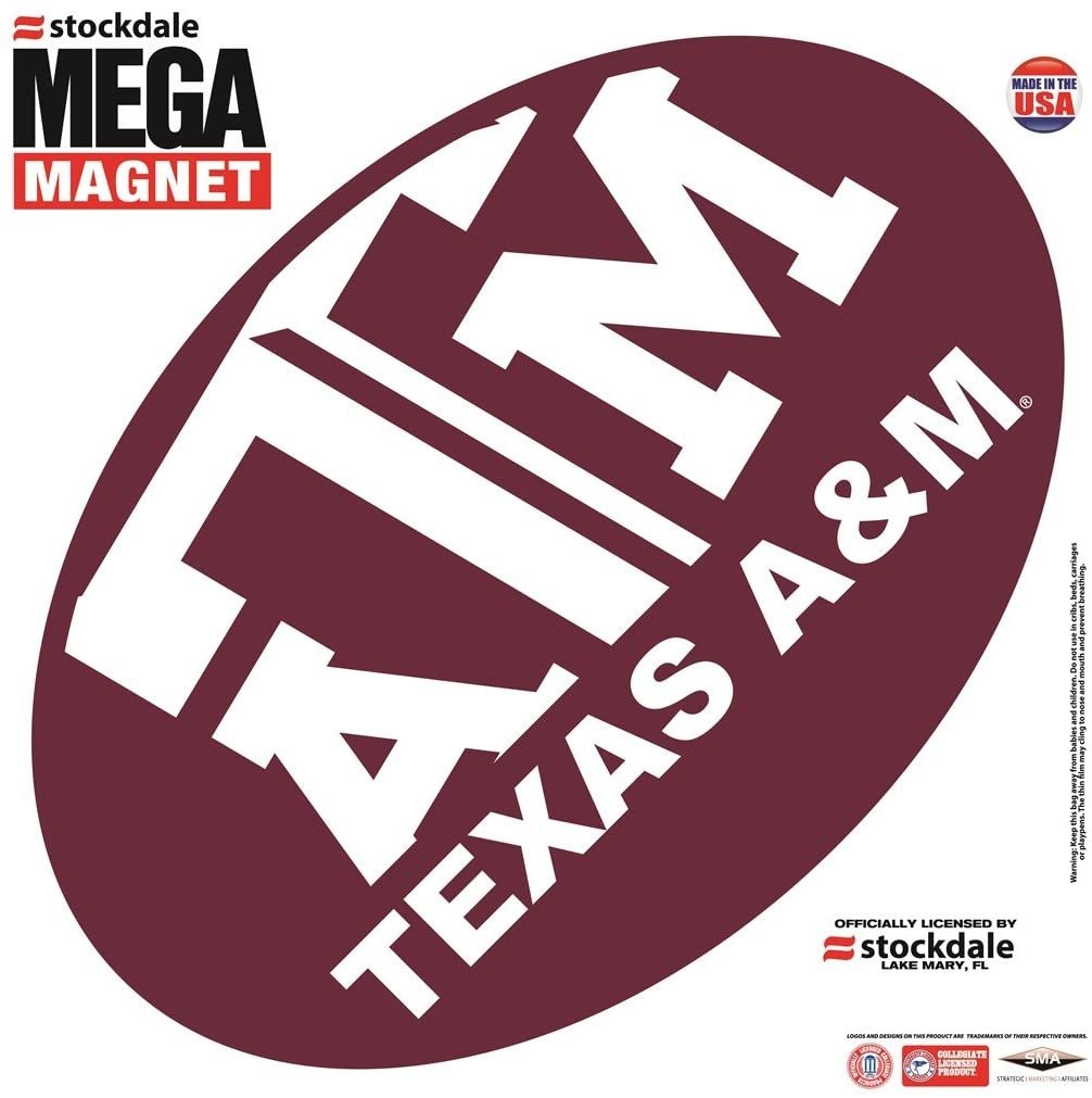 Texas A&M University Aggies 12 Inch Magnet Mega Logo Design Oval