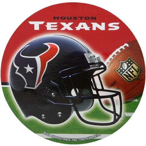 Houston Texans 4 Inch Flat Vnyl Round Decal Sticker Auto Home